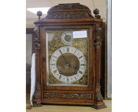 A Cenzkirch walnut cased mantel clock approx. height 40cm