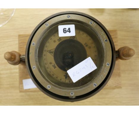 A collection of sailing ephemera to include compass etc