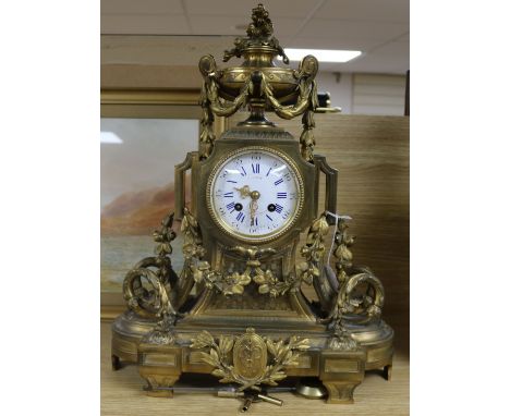 A Louis XVI style ormolu mantel clock approx. height 47cm