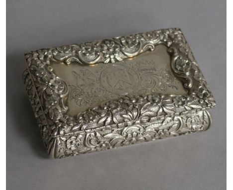 A William IV silver snuff box, by Nathaniel Mills, Birmingham, 1834, 85mm.