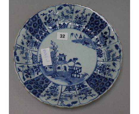 A Chinese Kangxi blue and white dish diameter 29cm