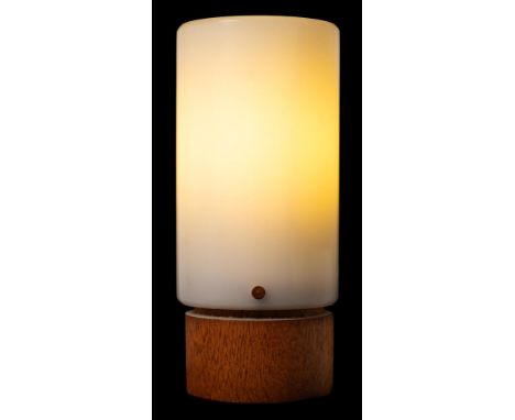 Uno (b 1925) and Osten Kristiansson (1927-2003) for Luxus Vittsjo, table lamp: the teak cylindrical base with opaque plexigla