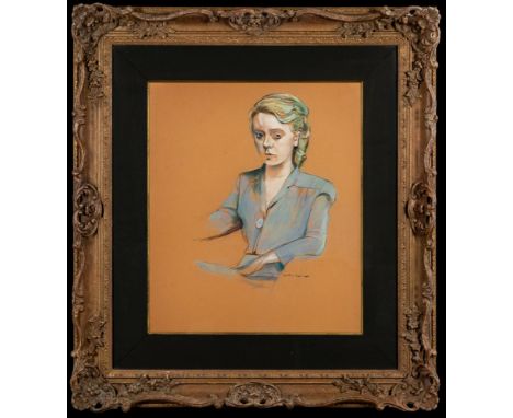 * Percy Wyndham Lewis [1882-1957]-Anne; half-length portrait,:-signed and dated 1946 bottom rightpastel and pencil drawing48 