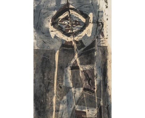* John Banting [1902-1972]- Abstract figure,:- multiple process print signed with initial B A/P in pencil bottom left signed 