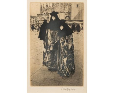 * Wilfred R E Fairclough [1907-1996]- Venetian Carnival Masks,:- three etchings, 1985-88, all signed largest plate size 21 x 