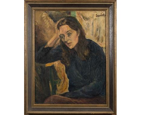 * Ronald Ossory Dunlop [1897-1973]-Portrait,:-signed top rightoil on board, 64 x 49cm. 