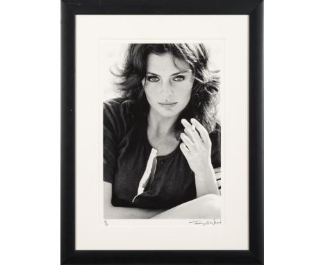 * Terry O'Neill [b.1938]-Jacqueline Bisset,:-gelatine silver print, signed and numbered 2/50image 46 x 30cm.