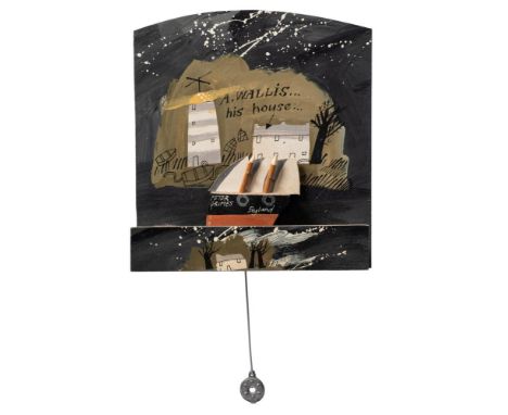 *John Maltby (b.1936) a mixed media automata 'A. Wallis...his house': of arched form, the base with a bracket supporting a sa