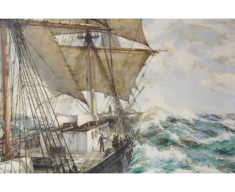 Montague J. Dawson (1895-1973), Öl auf Leinwand, u.li. sign., auf der Rahmung Titelei: SIR LANCELOT  "tis not the gales, but 