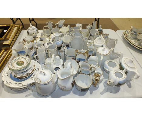 A large collection of late-19th/early-20th century ceramic souvenir ware.