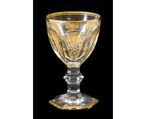 A Set of Six Baccarat Harcourt Empire Pattern White Wine Glasses, en suite 14cm highThis lot has been imported from outside t