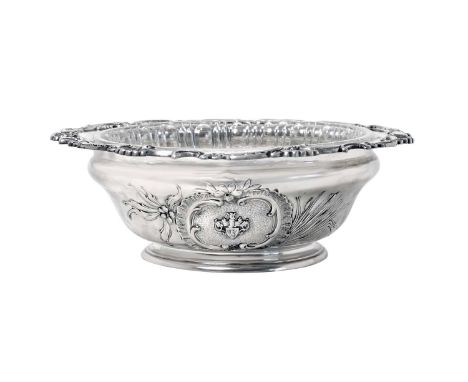 An Austro-Hungarian Silver Bowl, Maker's Mark, Vienna, 1872-1922, the bowl tapering cylindrical and with shell heightened roc