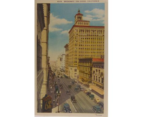 POSTCARDS - OVERSEAS  Approximately 125 cards, comprising printed views of Le Port et la Cote de Grace, Honfleur; Broadway, S
