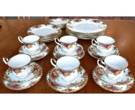 A COLLECTION OF ROYAL ALBERT 'OLD COUNTRY ROSES' comprising six dinner plates 26cm diameter, six dessert plates 20.5cm diamet