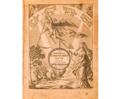NO RESERVE Marsham John. Canon chronicus Aegyptiacus, Ebraicus, Graecus, & Disquisitiones. Liber... Londini primum A. 1672 ed