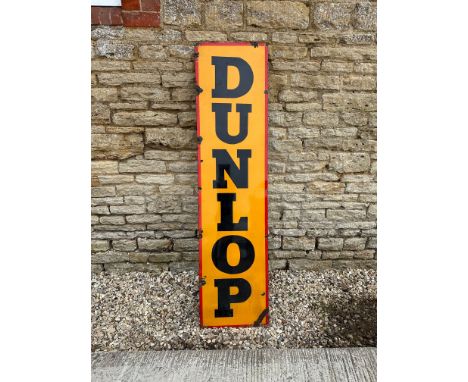 A large Dunlop Tyres enamel advertising sign, 72 x 18".