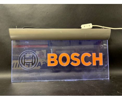 A Bosch perspex light up sign, 23 3/4" x 12 1/4".
