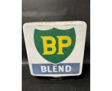 A BP Blend petrol pump globe, stamped Hailware, rubber seal tight on neck so unable to easily view edges.