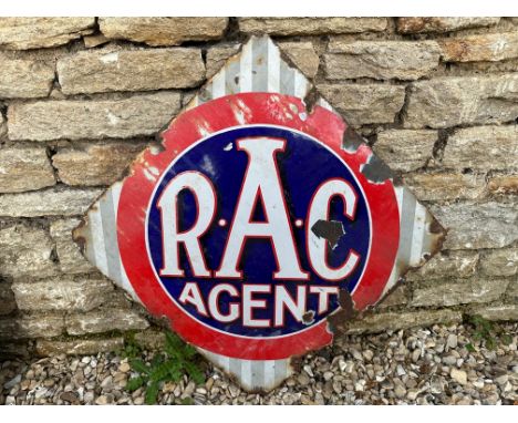 An RAC Agent lozenge shaped enamel sign, 27 x 27 1/2".