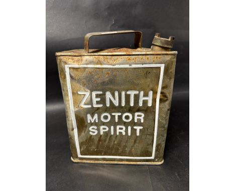 A Zenith Motor Spirit, The Texas Company (South Africa) Ltd, two gallon petrol can, Valor 8 26 to base, with plain cap.