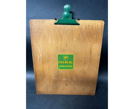 A BP Energol Lubrication wooden garage salesman's clipboard. 