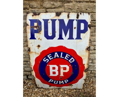 A BP Sealed Pump enamel advertsing sign, dated 1927, 54 x 36".