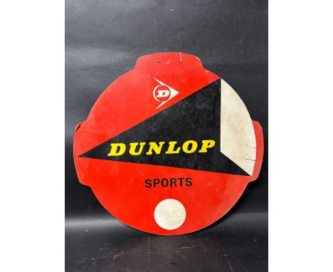 A Dunlop Sports hardboard cycle tyre insert advertising sign, 25 3/4" diameter.