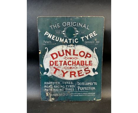 An early and rare Dunlop showcard advertising their 'Detachable Tyres', probably Victorian, 11 x 14 1/2".