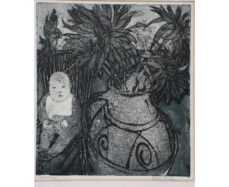 ‡ Richard Bawden RWS NEAC RE (born 1936)Baby and Jug, aquatint on paper, framedsigned Richard Bawden, Artists Proof in pencil