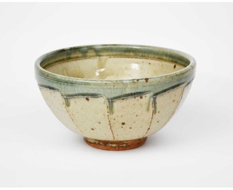 Richard Batterham (1936-2021)a cut sided stoneware bowl, covered to the foot with an ash glaze,unsigned26.5cm. diam.14cm. hig