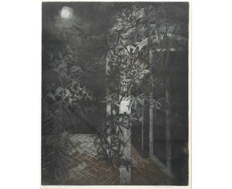 ‡ Richard Bawden RWS NEAC RE (born 1936)The Porchaquatint on paper, framedsigned Richard Bawden, titled and numbered 52/75 in