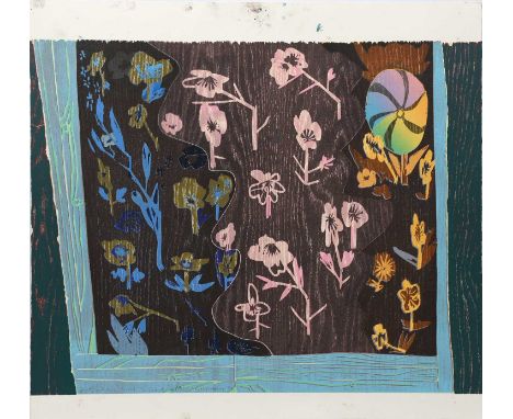 ‡ George Young (born 1981)A Sudden Gust of Wind, 2021reduction woodcut print on Saunders Waterford papertitled, numbered 6/9 