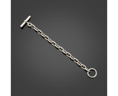 HERMES Paris. Bracelet 'Chaine d'Ancre' PM en argent 925/1000.16 maillons, fermoir bâtonnet. Signature effacée sur l'anneaux.