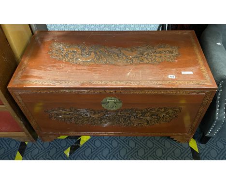 CARVED WOOD CHINESE TRUNK
