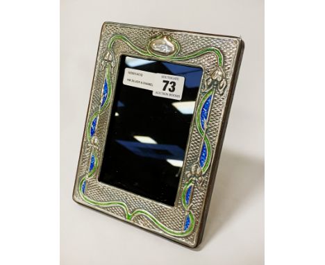 HM SILVER &amp; ENAMEL PHOTO FRAME - 19 X 15 CMS