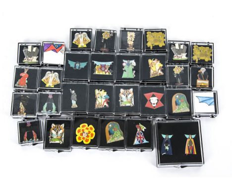 Genesis / Badges / Peter Wood, twenty nine limited edition enamel badges designed by Peter Wood including Slipperman, Batwing