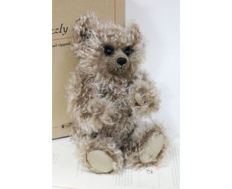 A Steiff Grizzly Ted, limited edition no747/2000, caramel tipped mohair teddy bear exclusively for UK &amp; Ireland, complete