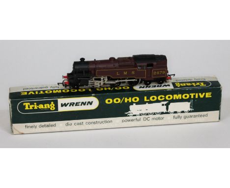 A Triang Wrenn 00 gauge 2-6-4 LMS tank engine in maroon.  
