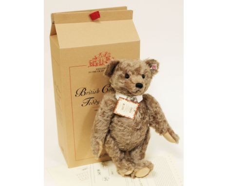 A Steiff British Collectors' Teddy Bear 2004, limited edition no1982/4000, caramel mohair teddy bear complete with collar, ea