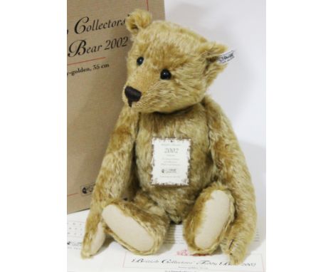 A Steiff British Collector's Teddy Bear 2002, limited edition 420/4000, honey-golden mohair teddy bear complete with ear tag,