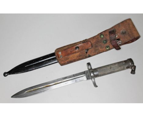 A WWII Swedish bayonet and scabbard. 