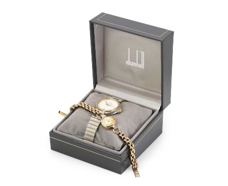 A stainless steel Dunhill quartz watch and a 9ct gold Tissot mechanical watch, comprising:a stainless steel Dunhill quartz br