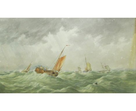 19TH CENTURY ENGLISH SCHOOL, WATERCOLOUR, Seascape 16" x 28" 