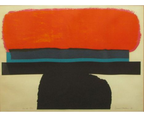 DENNIS HAWKINS, SIGNED AND DATED '68 TO MARGIN, LIMITED EDITION SCREEN PRINT (1/50), Inscribed "Lo veo" (abstract). 22" x 27"