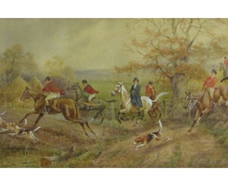 H MURRAY, SIGNED LOWER LEFT, PAIR OF WATERCOLOURS, Hunting Scenes, 12" x 17" (2)