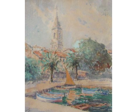 R ELRINGTON, SIGNED AND DATED 1927, LOWER LEFT, WATERCOLOUR, Boating Lake, 14" x 10" 