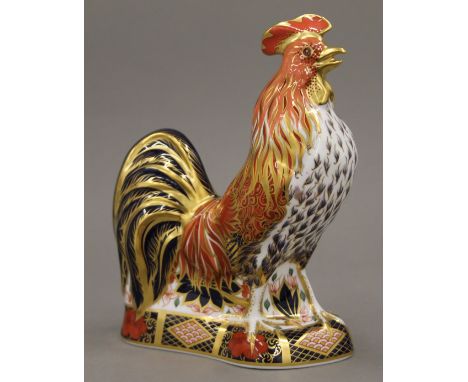 A Royal Crown Derby Imari Cockerel paperweight.