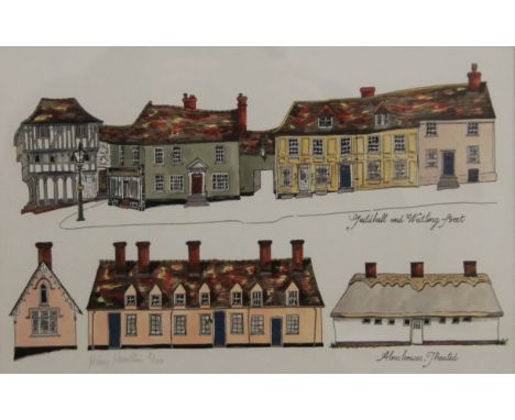 HILARY HAMILTON, Guildhall and Watling Steet, Almshouses Thaxted, limited edition print, numbered 3/100, signed in pencil to 