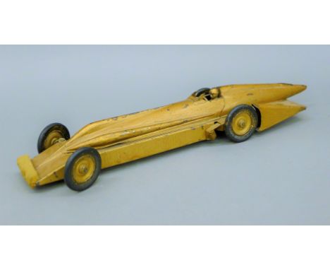 A vintage Golden Arrow model car. 48 cm long.
