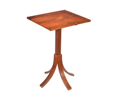 A mulberry occasional table by Holgate and Pack, of recent manufacture, 'blade' pattern, 72cm high, the rectangular top 48cm 